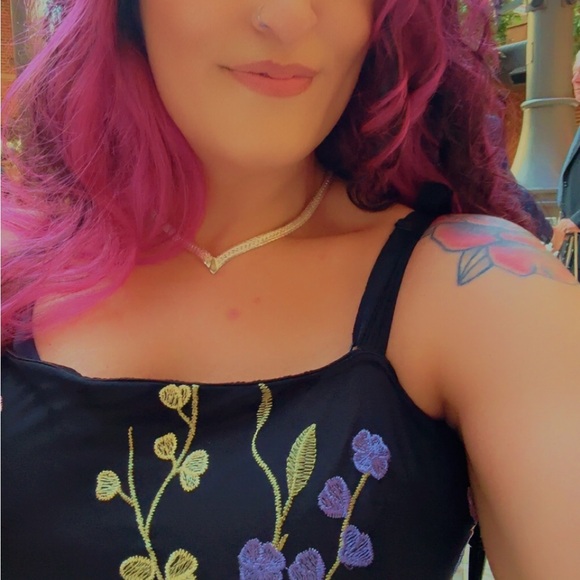 lulus Thriving poise black 3D floral embroidered Tie strap maxi dress. - Picture 7 of 7